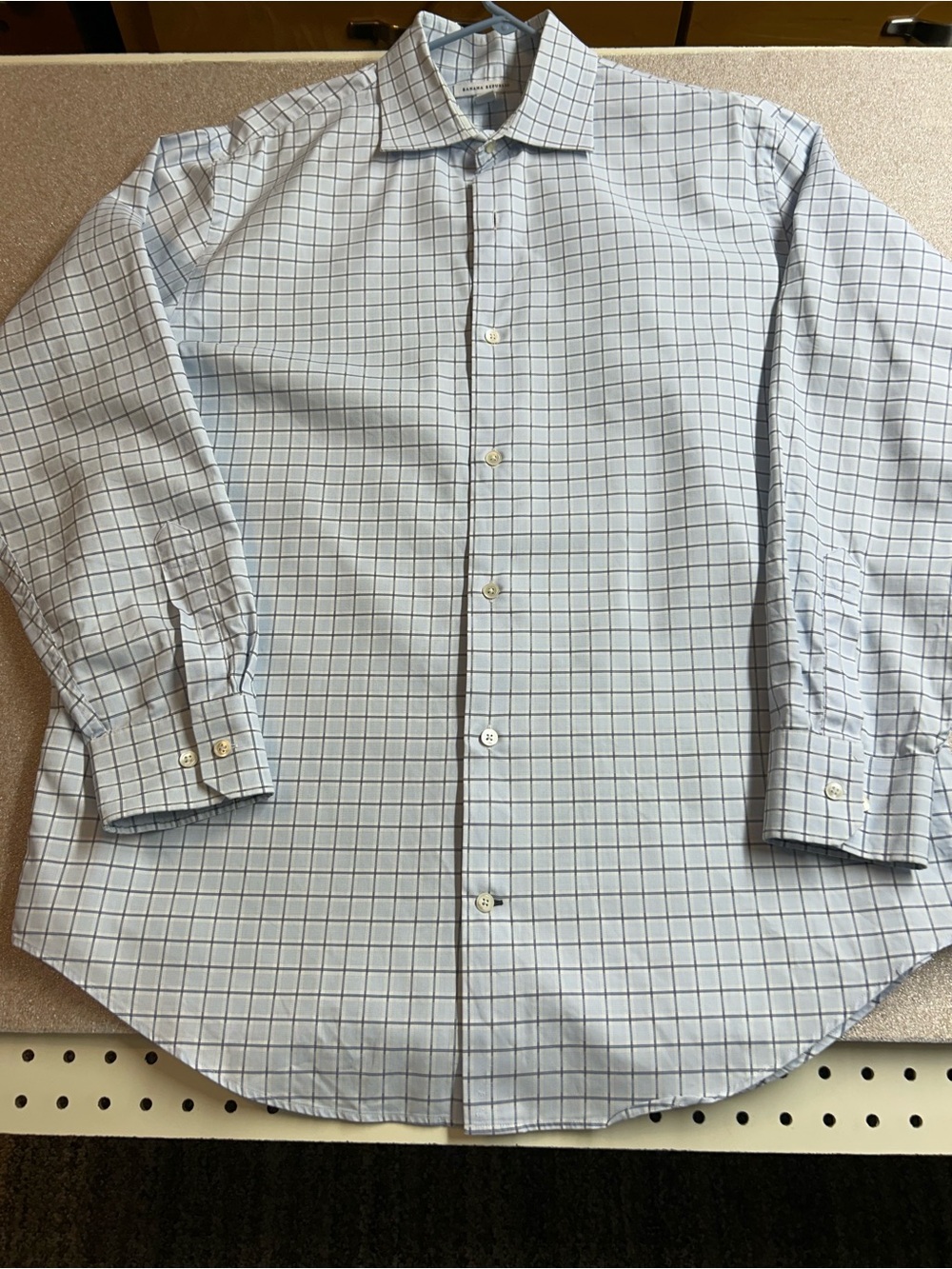 Banana Republic Light Blue Check Dress Shirt